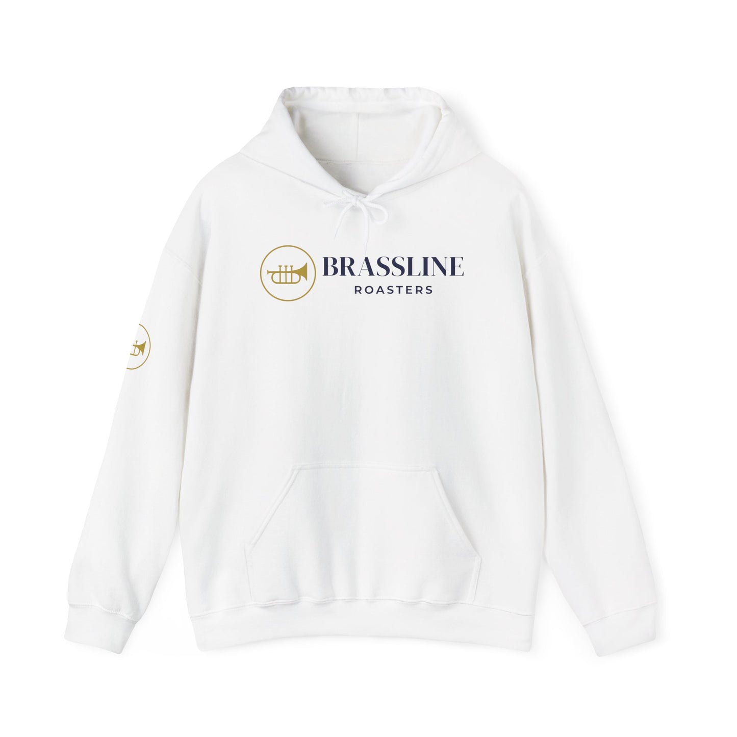 Brassline Roasters Unisex Hoodie - Cozy White Sweatshirt for Coffee Lovers