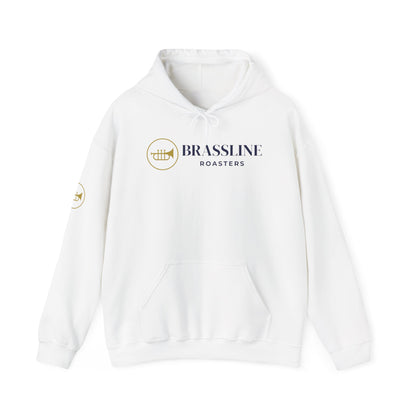 Brassline Roasters Unisex Hoodie - Cozy White Sweatshirt for Coffee Lovers