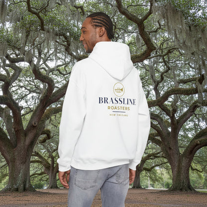 Brassline Roasters Unisex Hoodie - Cozy White Sweatshirt for Coffee Lovers