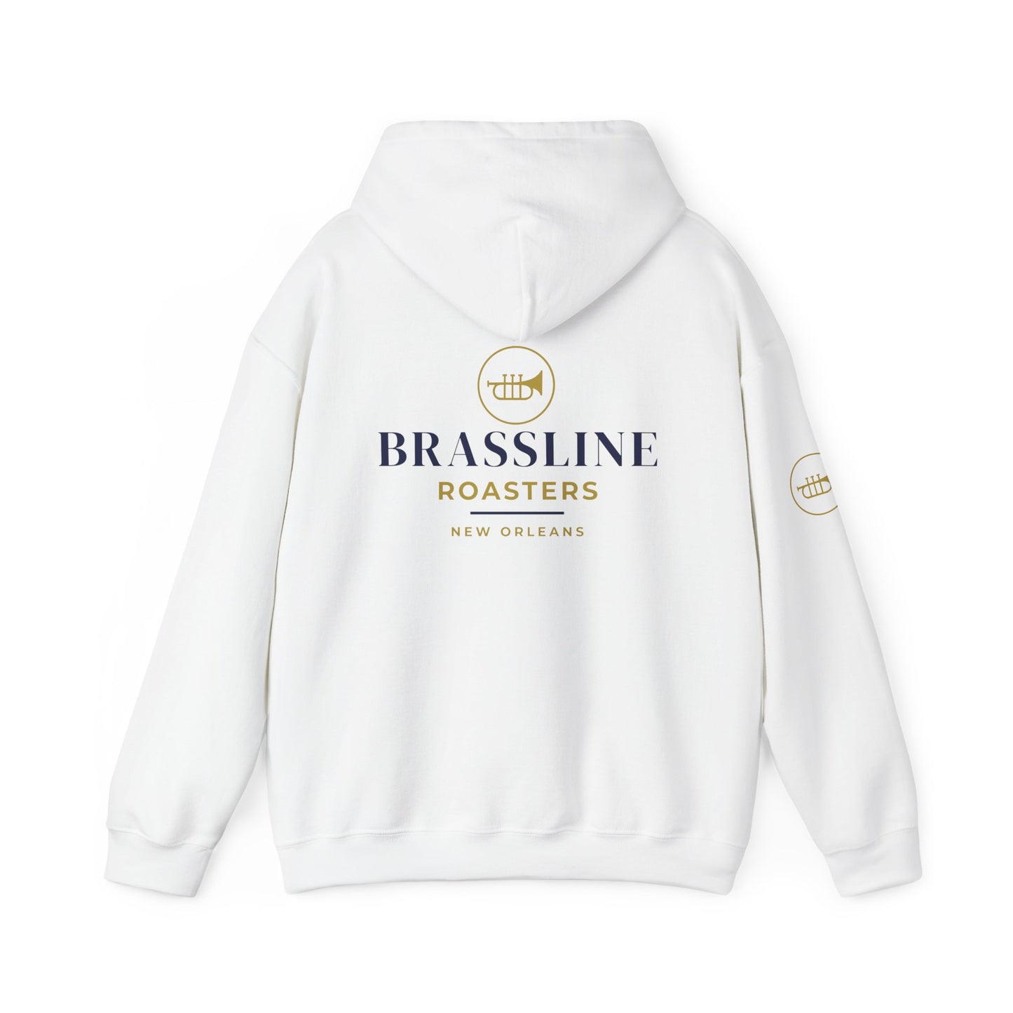 Brassline Roasters Unisex Hoodie - Cozy White Sweatshirt for Coffee Lovers