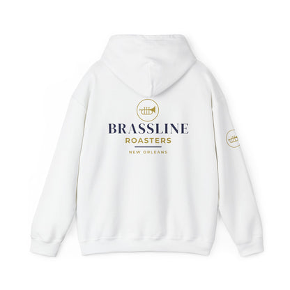 Brassline Roasters Unisex Hoodie - Cozy White Sweatshirt for Coffee Lovers
