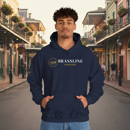 Brassline Roasters Unisex Hoodie - Cozy White Sweatshirt for Coffee Lovers